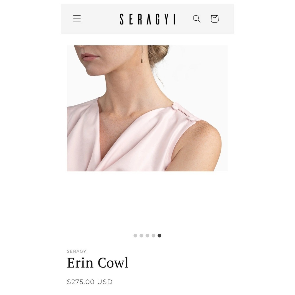 Seragyi Erin Cowl Neck Sleeveless Top 4 Blush Pink Coquette‎ Sartorial Luxury - Picture 3 of 7